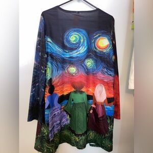 Halloween Sanderson Sisters Hocus Pocus Open Cardigan Sweater Fits Lg to 2X NEW!